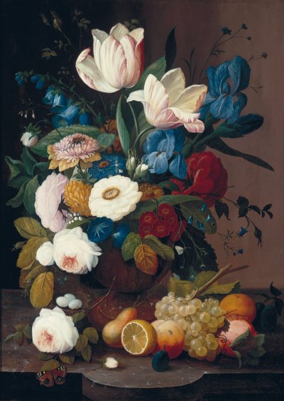 Natura morta, fiori e frutta, 1848 da Severin Roesen